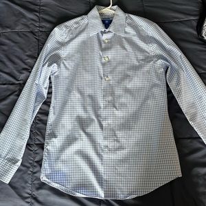 Egara Men’s Dress Shirt Blue/White Non Iron Size Small